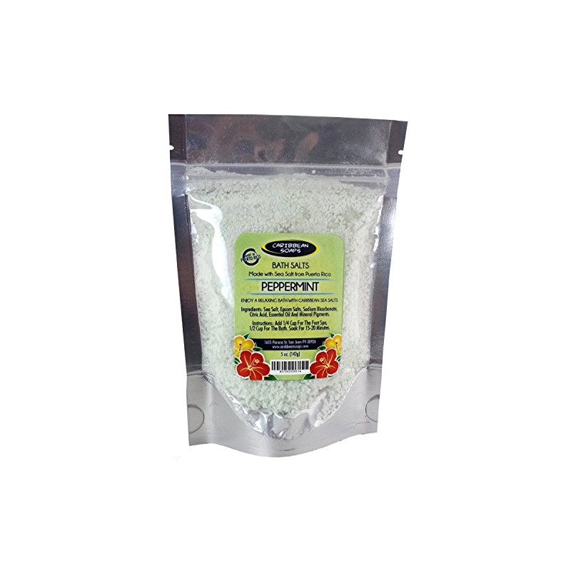 Caribbean Soaps - Bath Salts - Peppermint - 5 oz