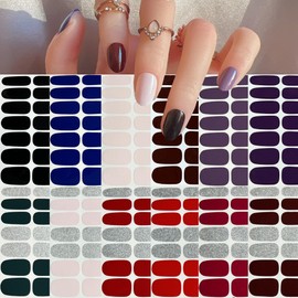 NAIL ANGEL 1SET Nails Strips Pure Color Combination Nail Wrap Nail Art Full Cover Sticker Fashion Designs Sticker Easy-Way Summer Beach Holiday Style Pedicure for Women Pure Color (YA001-12PCS)