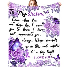 Sister Gifts Blanket from Sister Super Soft Flannel Throw Blankets for Birthday/Mothers Day 50"X40"