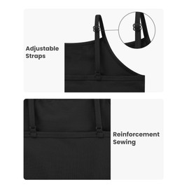 Auranso Girls Undershirts 5 Pack Toddler Camisole Cotton Adjustable Straps Sleeveless Cami Dance Tank Tops for Girls 2-3 Years Black/Grey/Nude/Pink/White