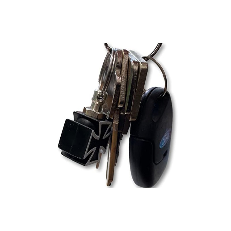 KUSTOM66 Key Ring Cross Black, black