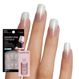 Dashing Diva GelXtend Design & Removal Kit - Nail Tips & Magic Off+ Remover - Acrylic Nails with LED Glue - Lasts Up to 14 Days - Press On Remover with Niacinamide and Castor Oil - Summer Shimmer