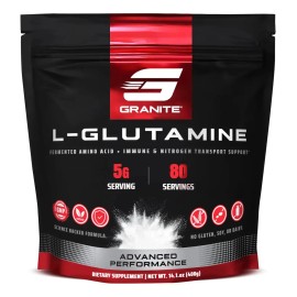 Granite L-glutamina Polvo Vegano Fermentado - 80 Porciones