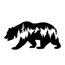 Calcomanía de oso en el desierto | Vinilo de calidad premium | 7 x 3.5 pulgadas