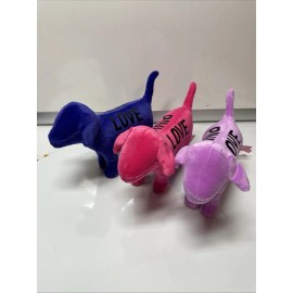 Victoria's Secret Plush Stuffed Pink Victoria Secret Pink Nation Puppy Dogs (3)