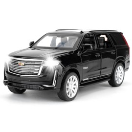 BGHSCA 1:32 Scale Car Model Compatible for Collectors Escalade SUV Diecast Toy Vehicle, Zinc Alloy Pull Back Toy Car with Sound and Light for Adults Boys Girls 3 4 5 6 7 8 (Black)