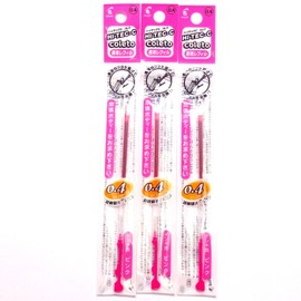 Pilot Hi-Tec-C Coleto Gel Ink Pen Refill 0.4mm, Pink, × 3 Packs/total 3 pcs (Japan Import) [Komainu-Dou Original Package]