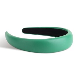 SXQLYH Women's Headband, Wide Padded Headband, Soft PU Leather, Padded Headbands, Classic Style, Fashionable Comfortable Headbands for Women and Girls (Green)