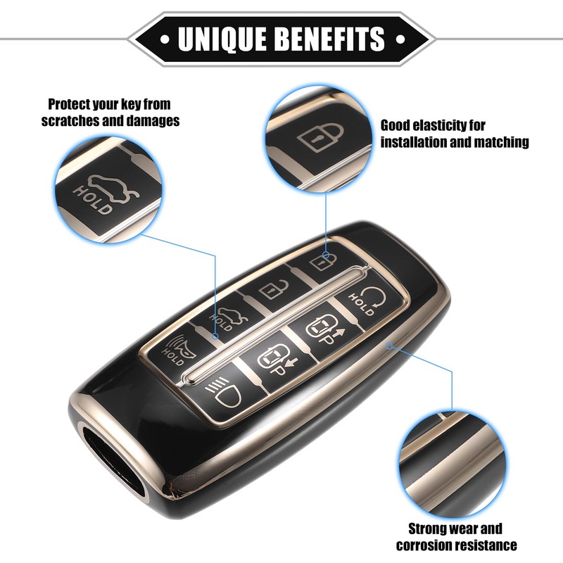 VekAuto Key Fob Cover Compatible for Hyundai, 8 Buttons Soft