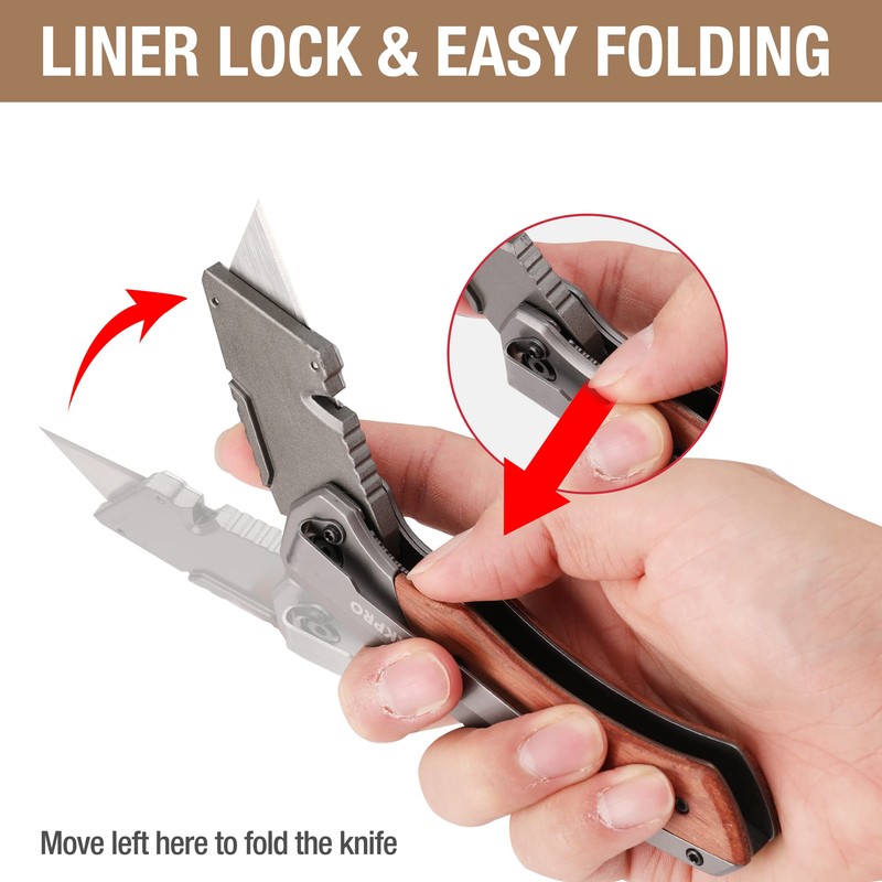WORKPRO Folding Utility Knife, Quick-Change Box Cutter with Stainless Steel