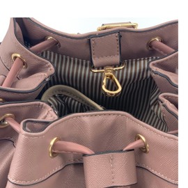 niceaces- DARA Designer Tennis Bag, Made of Saffiano Vegan leather, Fits Tennis Racquets or Pickleball paddles in Interior Pockets, Comes with Small Clutch bag, Spacious ShoulderBag/Backpack- Mauve