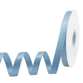 Yamkim Double Faced Polyester Dusty Blue Satin Ribbon 1/2 Inch 50 Yards Fabric Ribbons for Gift Wrapping Invitations Wedding Flower Bouquet and Sewing