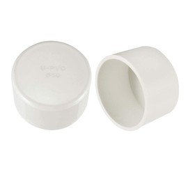sourcing map 50mm PVC Pipe Cap Fitting, Slip Socket External End Caps 2 Pcs