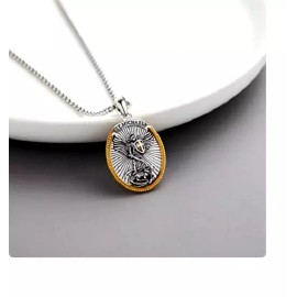 Fashion Jewelry ST MICHAEL ARCHANGEL ANGEL PROTECT PRAY Pendant on 925 Sterling Silver 18" Chain