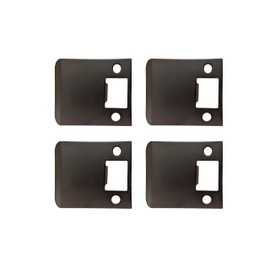 QCAA Solid Brass Extended Lip Strike, 3''X2-1/4", Oil-Rubbed Bronze, 4 Pack, Made in Taiwan