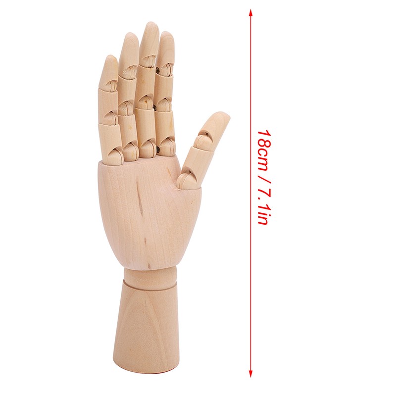 Wood Mannequin Hand Flexible Joints Fingers Drawing Mannequin Hand for