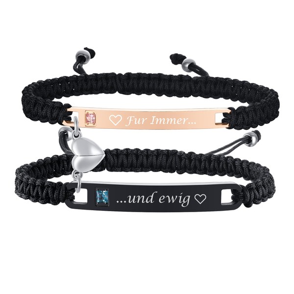 Paar Armbänder Herz Partnerarmbänder Geschenke - Personalisierte Pärchen Armband mit