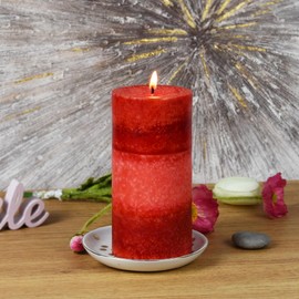 3 x 6 Inch Tritone Red Scented Pillar Candle
