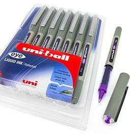 uni-ball Eye UB-157 0.7mm Rollerball Pen - Purple Ink (Pack of 8)