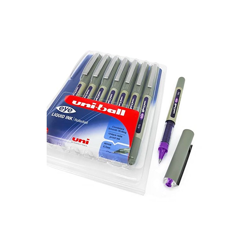 uni-ball Eye UB-157 0.7mm Rollerball Pen - Purple Ink (Pack
