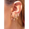 ZARD Baguette Huggie Hoop Stack Earrings in Pink Cubic Zirconia