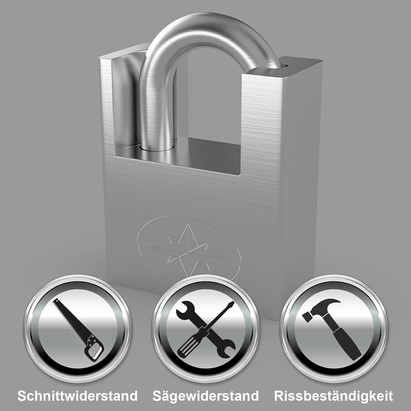 Diyife Heavy Duty Padlock 60 mm, Outdoor Weatherproof Robust Padlock,