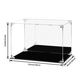 FHMIDIC Acrylic Display Case, Transparent Figures Display Case with Mirrored Back, Dustproof Protection, Alternative Glass Display Case for Collectibles, Figures, Models, Dolls, Toys (30 x 20 x 20 cm)