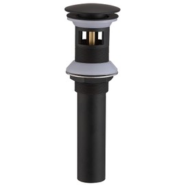 Bathroom Sink Drain Black Pop Up Drain Stopper with Overflow Vanity Commercial for Sink Fits Standard Bathroom Sink Hole 1-1/2" to 1-3/4"