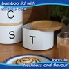Harbour Housewares Stackable Tea Coffee Sugar Canisters with Bamboo Lids