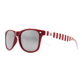 Society43 NCAAIndiana Hoosiers Sunglasses-Candy Stripe Frame, Silver Lenses, Red/White, One Size, IND-4