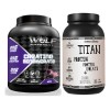 Duo Creatina 1kg Wolf Proteína Whey Titan 1kg Sabores