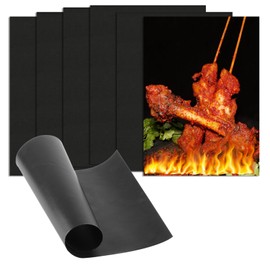 6 BBQ Grill Mats for Gas Grill, 40 x 30 cm Grill Mats for Charcoal Grill Mats Teflon Grill Plate Grill Mats for Gas Grill Accessories, Non-Stick Reusable Baking Mats for Charcoal Oven Mat
