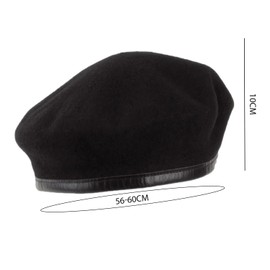 COACOM 1 x Beret Hat, Wool Beret, Black Beret, Adjustable Women's Beret, Warm Hat, Fashionable Commuter Decoration Hat, Suitable for Everyday Life, Going to School, Commuting, black