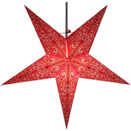 Guru-Shop Foldable Advent Luminous Paper Star, Christmas Star Nemesis 60 cm - Mizar, Star Window Decoration, 60 Tips