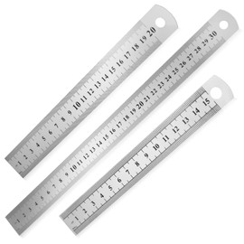 Metal Rulers 30 cm 20 cm 15 cm Stainless Steel Ruler, Pack of 3