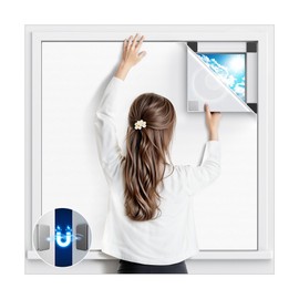 Magnetic Blackout Window Cover, 72" x 58" Portable Blackout Curtains for Bedroom, No Drill Windows Shades & Black Out Blinds, Temporary Black Out Shades for Window Film Nursery Travel RV - White