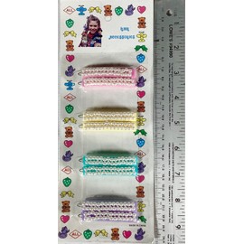 ALL Vintage ALL Plastic Hair Barrettes Pink Yellow Green Purple Faux Pearls NOS