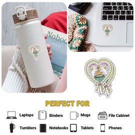 3 Pcs Matcha Lover Sticker, Cute Angel Bear Green Tea Whisking Heart-Shaped Vinyl Decal Waterproof for Laptop, Water Bottle, Notebook, Tumbler – Gift for Matcha Enthusiasts and Tea Drinkers 3 Inch
