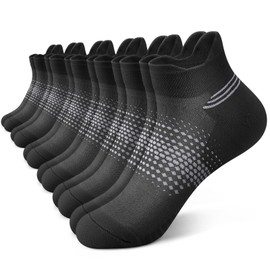 PAPLUS Ankle Compression Socks for Women 6 Pairs, Running Socks with Heel Tab, Cushioned Low Cut Athletic Socks
