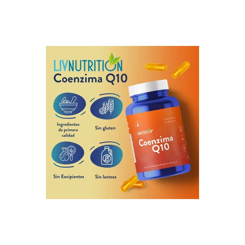 LIV NUTRITION | Coenzima Q10 200 Mg | 60 Cápsulas