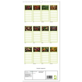 Familienplaner 2025 - Ordentlich Vegetarisch mit 5 Spalten (Wandkalender, 21 cm x 45 cm), CALVENDO
