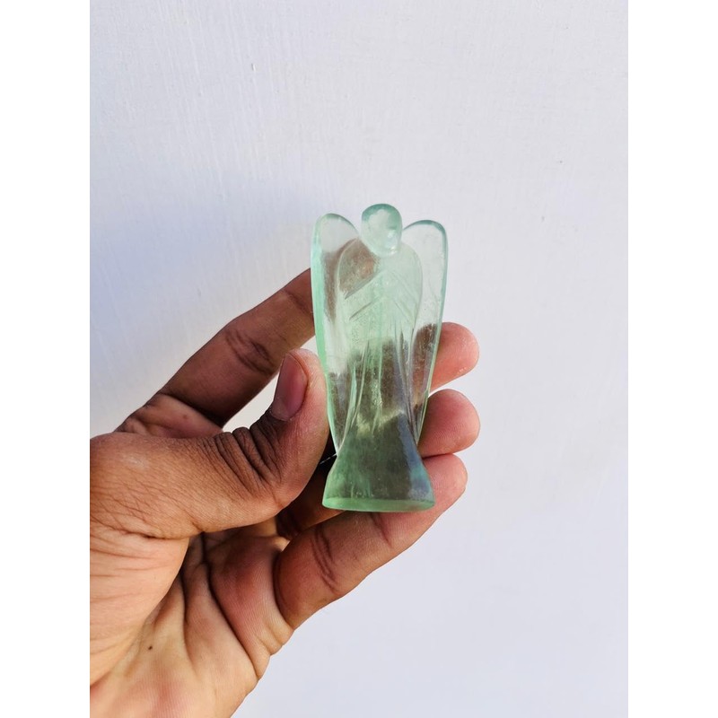 Natural Green Fluroite Crystal Angel Handmade Crystal Home Office Decorative