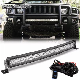 21ST For 2006-2010 Hummer H3 Bumper 32" Wide View Curved LED Light Bar Switch Wire