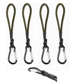 Mirhua Stretch Cord Hook Bungee Loop Camping Tent Fixed Elastic Rope Accessories Stretch Cord Hook for Tent Backpack (Set of 4) Key Wallet Outdoor Army Green
