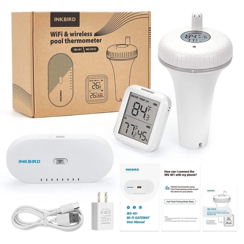 INKBIRD Wireless Pool Thermometer and WiFi Gateway Combo, with IBS-P01R