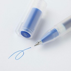 MUJI Gel Ink Pen Set, Cap Type (Set of 3 Pcs) (Blue, 0.5mm)