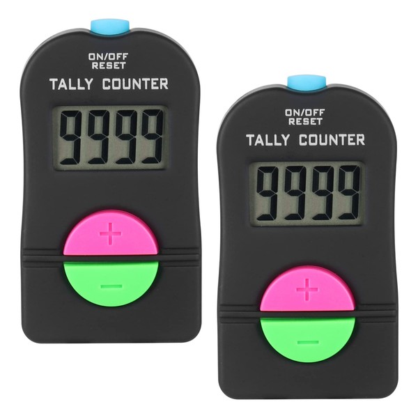 IWILCS Digital Hand Counter, 2pcs Golf Sport Digital Counter, Electronic Subtraction Manual Clicker Small Digital Golf Sport Counter with Lanyard 0-9999