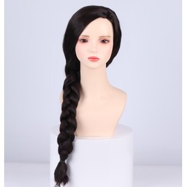 KiyaCos Braid Black Brown Wicked Wig Long Braided Bad Witch Wizard Cosplay Wigs for Women (without Hat)
