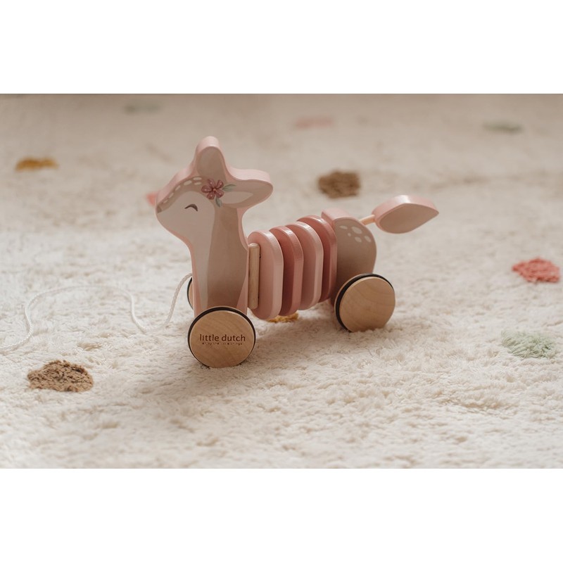 Little Dutch 7357 FSC Wooden Pull Along Toy Deer -