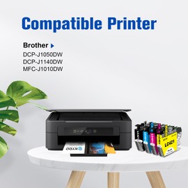 LC421 LC 421 Cartridges Compatible with Brother LC421 for Brother DCP-J1050DW for Brother MFC-J1010DW for Brother DCP-j1140DW (Pack of 4)